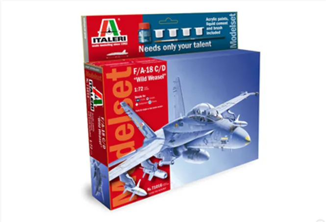Hovedbilde Italeri Byggesett 1:72 F-18 med lim og maling